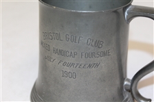 1900 Bristol Golf Club Mixed Handicap Foursome Pewter Tankard - July 14th - Roth Collection