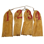 Vintage 1, 2, 3, & 4-Wood Tan Head Covers