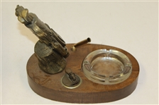 Classic Golf Bag Themed Ashtray with Gas Lighter and Pen Holder