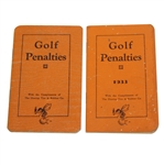 Two 'Golf Penalties' Booklets by Dunlop 1933 - Roth Collection