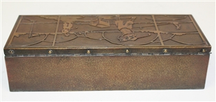 Smith Metal SilverCrest Decorated Bronze Cigarette Box - R. Wayne Perkins Collection