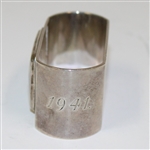 1941 Sterling Silver Napkin Ring - Female Golfer Enamel - R. Wayne Perkins Collection