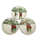Three Royal Doulton Golf Themed Saucers - R. Wayne Perkins Collection
