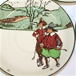 Three Royal Doulton Golf Themed Saucers - R. Wayne Perkins Collection