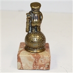 Brass Dunlop Man Figurine on Marble Base - R. Wayne Perkins Collection