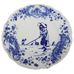 Royal Doulton Blue Flowered Golf Themed Plate - R. Wayne Perkins Collection