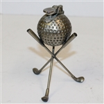 Metal Golf Ball Gas Lighter with Crossed Clubs