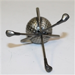 Metal Golf Ball Gas Lighter with Crossed Clubs