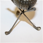 Metal Golf Ball Gas Lighter with Crossed Clubs