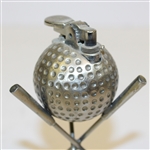 Metal Golf Ball Gas Lighter with Crossed Clubs