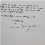 Ben Hogan Signed Letter - 1987 JSA ALOA