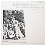 Ben Hogan Signed Letter - 1987 JSA ALOA