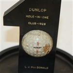 1928 Dunlop Hole-In-One Club Trophy Won by L. J. MacDonald