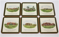 Six Pimpernel Coasters - Famous British Golf Clubs - St Andrews, Troon, Royal Liverpool, and More