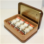 Vintage Dozen Spalding Black Dot Golf Balls in Display Tin