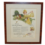 Groves Bromo Quinine Tablets Advertisement Featuring Female Golfer -Framed