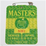 1980 Masters Tournament Series Badge #8367 - Seve Ballesteros Win