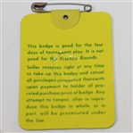 1980 Masters Tournament Series Badge #8367 - Seve Ballesteros Win