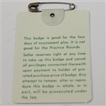 1982 Masters Tournament Series Badge #07989 - Craig Stadler Win