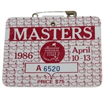 1986 Masters Tournament Series Badge #A6520 - Jack Nicklaus Win