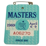 1989 Masters Tournament Series Badge #A06270 - Nick Faldo Win