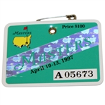 1997 Masters Tournament Series Badge #A05673- Tiger Woods Win