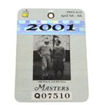 2001 Masters Tournament Series Badge #Q07510 - Tiger Woods Win