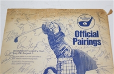 Multi-Signed 1975 Westchester Classic Pairing Sheet JSA ALOA