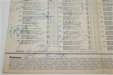 Multi-Signed 1975 Westchester Classic Pairing Sheet JSA ALOA