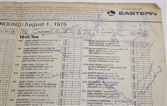 Multi-Signed 1975 Westchester Classic Pairing Sheet JSA ALOA