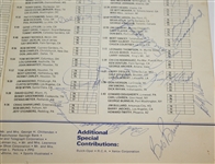 Multi-Signed 1975 Westchester Classic Pairing Sheet JSA ALOA