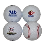 Four Baseball Themed Golf Balls Including Major League Baseball Players Alumni