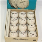 One Dozen Mike Souchak Signed Logo Golf Balls and Box JSA ALOA