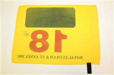 David Duval Signed 2001 Open Championship at Royal Lytham & St Annes Flag JSA ALOA