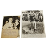 1937 Wire Photos: Ralph Guldahl with Trophy & Photo of Frank Walsh