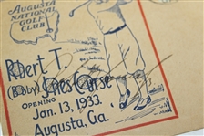 Bobby Jones Signed 1933 Augusta National GC First Day Cover - Rare Signed! JSA ALOA