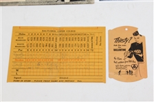 1954 US Open Championship Items - Ticket, Scorecard(Stymie), 8x10, Signed Card JSA ALOA