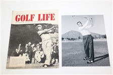 1954 US Open Championship Items - Ticket, Scorecard(Stymie), 8x10, Signed Card JSA ALOA