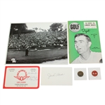 1955 US Open Championship Items - Magazine, Ball Markers, Scorecard, Signed Card JSA ALOA