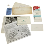 1964 US Open Ticket, Official Scorecard, Fact Sheet, Wire Photo, Signed Card, etc JSA ALOA