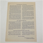 1942 USGA 'Keep 'Em Swinging! War Relief & Defense Support Letter - Seldom seen