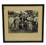 1941 Red Cross Match of Champions in Nassau, Bahama Official Picture - Framed - Bobby Jones Depicted - McMahon Collection
