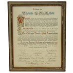 1943 Chicago District Golf Association Tribute Award to Thomas G. McMahon - Framed - McMahon Collection