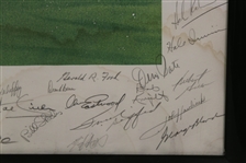 Linda Roberts Artist Proof Jerry Ford Inv. Poster Signed by 31 From Field - Framed JSA ALOA - Barrett Collection
