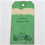 1935 Pinehurst Country Club Member Ticket - March 27-29