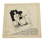 Circa 1940's Original Slices of Golf Ink & Pen Signed by Artist Sullivan