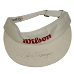 Bernard Langer Signed Game Used Wilson White Visor JSA ALOA