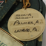 Arnold Palmer's Personal 1972 Masters Shoe Bag with Contestant Metal Tag - Rack A, Position 1