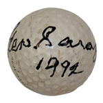Gene Sarazen Signed Wilson Sarazen Model Golf Ball JSA ALOA