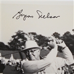 Bryon Nelson Signed Black and White 8x10 - Teeing Off JSA ALOA